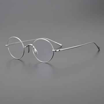 Biron Vintage Round Titanium Eyeglasses Frame Round Frames Southood Silver